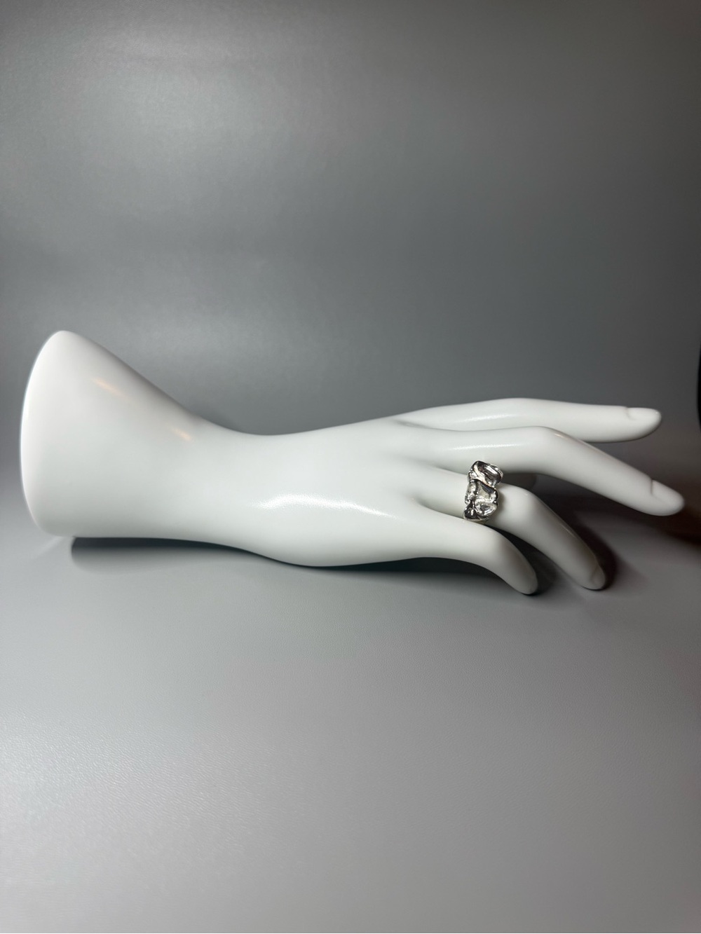 Elegant Silver-Tone Statement Ring